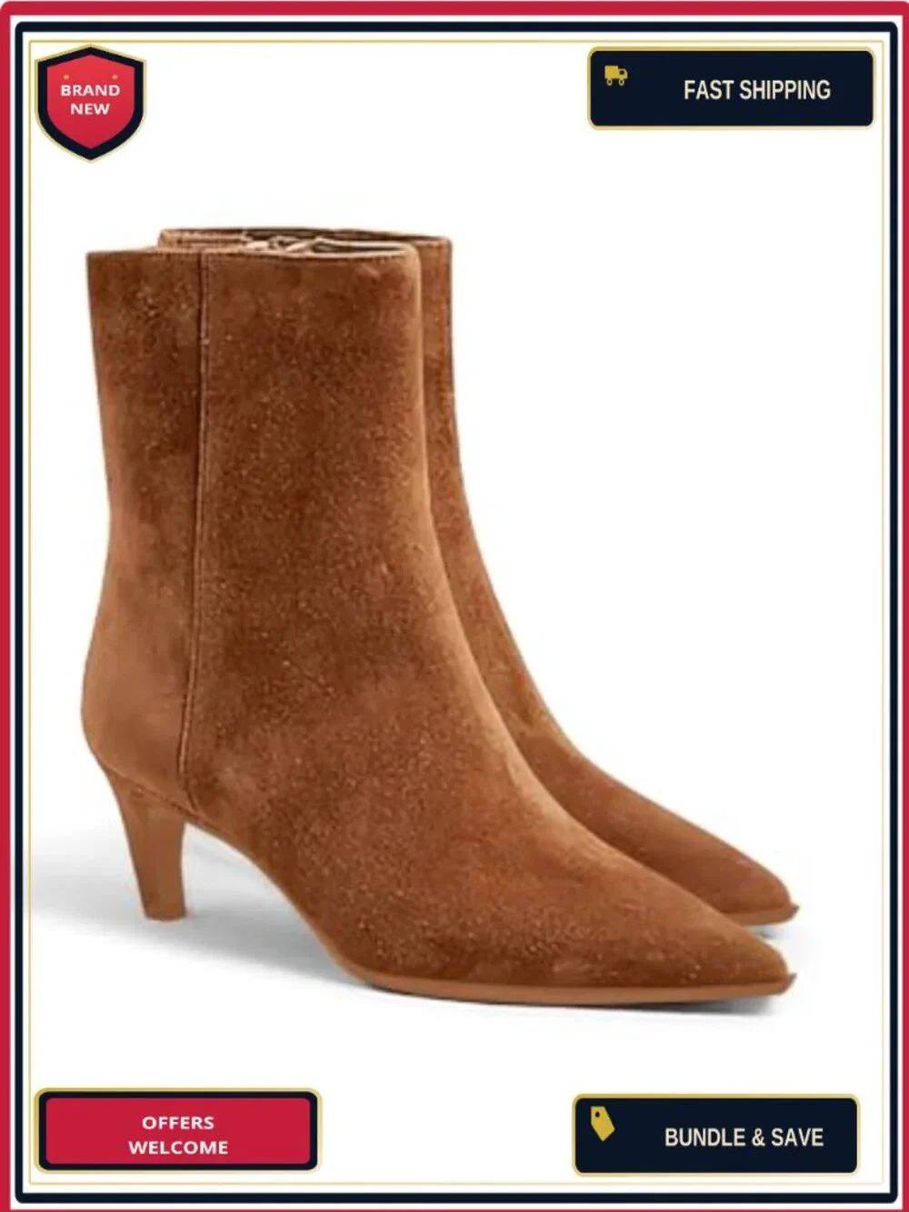 Women's Kitten Heel Ankle Boots Pointed Toe Side Zipper Fall Shoes